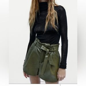 BLACK leather shorts